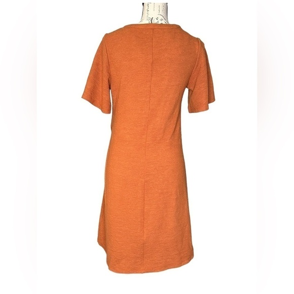 Spense knee length thick dress size 10 buttons on side short sleeves rust color - Picture 5 of 7